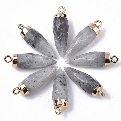 Top Golden Plated Natural Labradorite Pointed Pendants G-S359-078D-1