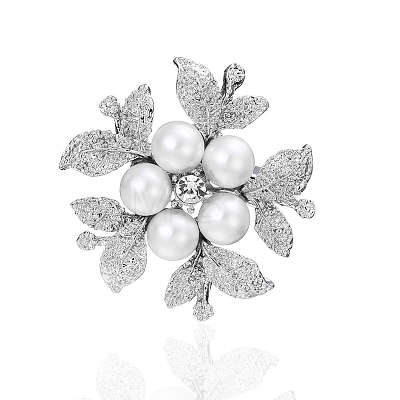 Exquisite Flower Alloy Rhinestone Brooch PW-WG62D3E-01-1