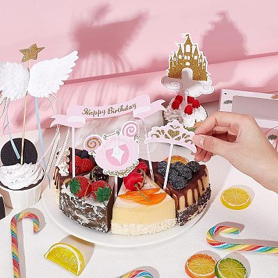 SUPERFINDINGS 4Pcs 2 Colors Resin Wing & Star Cake Topper DIY-FH0002-91-1