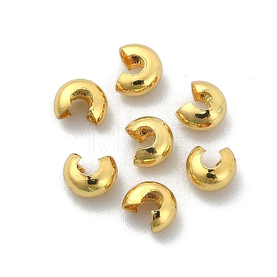 Brass Crimp Beads Covers KK-P232-14G-1