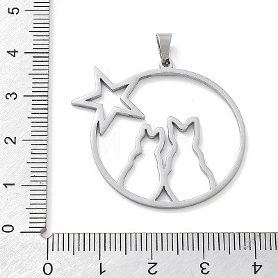 304 Stainless Steel Pendants STAS-I327-02P-03-1