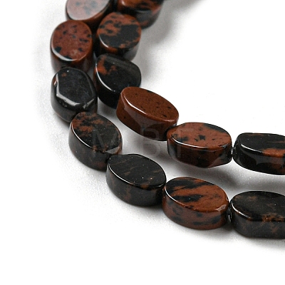 Natural Mahogany Obsidian Beads Strands G-M420-H08-03-1