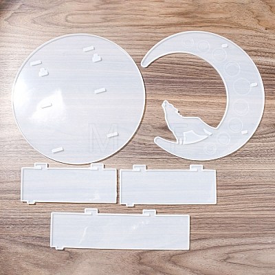 Moon Shape Floating Shelf DIY Silicone Molds Kit DIY-G093-02C-1