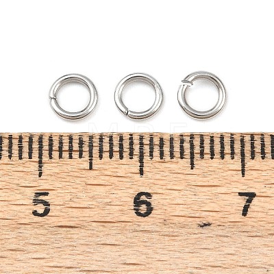 Tarnish Resistant 304 Stainless Steel Open Jump Rings X-STAS-J013-5x0.9mm-01-1
