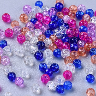 Baking Painted Crackle Glass Beads DGLA-X0006-4mm-06-1