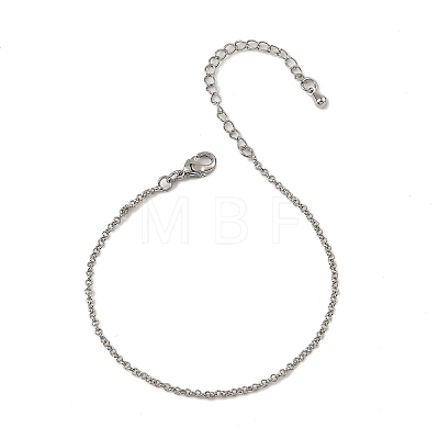 Brass Rolo Chain Bracelets for Women BJEW-G735-05P-1