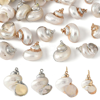 Electroplated Spiral Shell Pendants BSHE-YW0001-07P-1