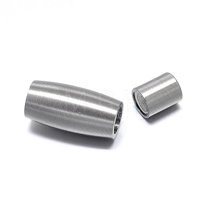 Column 304 Stainless Steel Magnetic Clasps with Glue-in Ends STAS-D059-15C-1