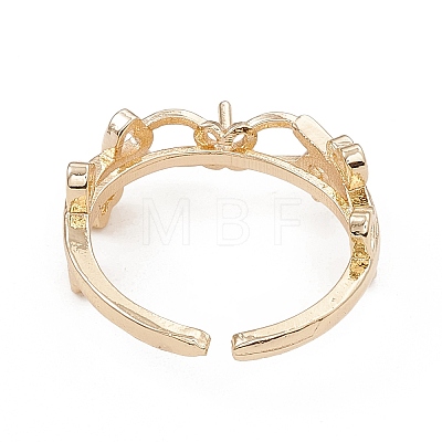 Rack Plating Brass Open Cuff Ring Settings KK-G455-13G-1