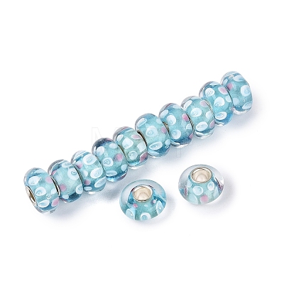 Handmade Lampwork & Brass Core European Beads LAMP-N044-10S-01-1