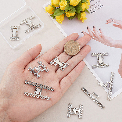 8 Sets 4 Styles Alloy and Brass Fold Over Clasps FIND-FH0004-48-1