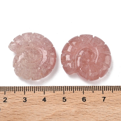 Natural Strawberry Quartz Conch Display Decorations DJEW-D303-01O-1