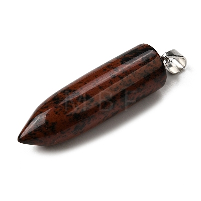 Natural Mahogany Obsidian Pointed Pendants G-F820-12P-1