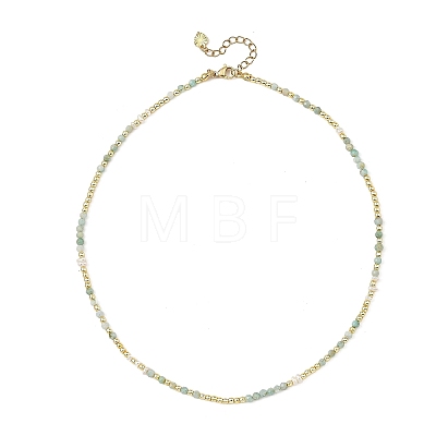Natural Mixed Gemstone Faceted Round & Round Electroplate Synthetic Non-magnetic Hematite & Natural Pearl Beaded Necklaces NJEW-JN06549-1