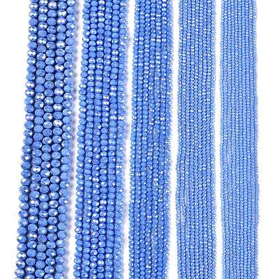 Electroplate Glass Beads Strands X-EGLA-A044-P6mm-B17-1