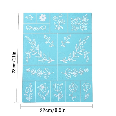 Olycraft 2Pcs Self-Adhesive Silk Screen Printing Stencil DIY-OC0008-005-1