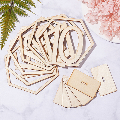 Wood Table Numbers Cards AJEW-PH0016-59-1