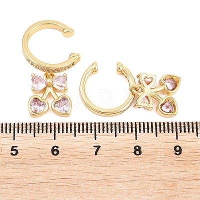 Brass Micro Pave Cubic Zirconia Cuff Earrings EJEW-Z164-08G-02-1