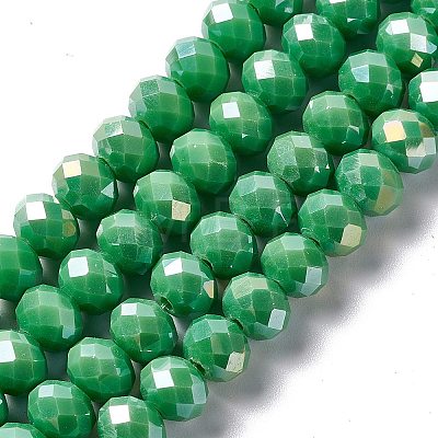 Electroplate Glass Beads Strands GLAA-F001-8x6mm-MAB-1