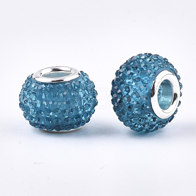 Resin Rhinestone European Beads RPDL-T002-03-1