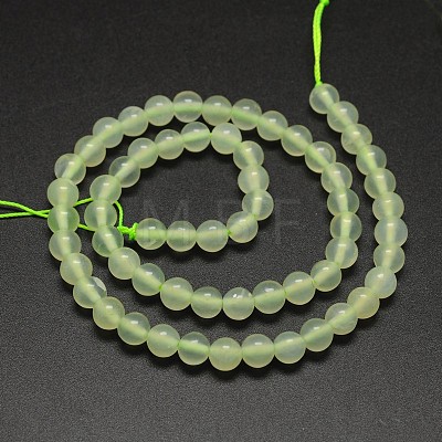 Natural New Jade Round Beads Strands G-L348-01-6mm-1