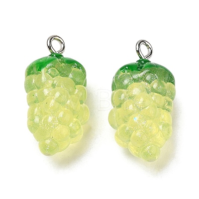 Transparent Resin Fruit Pendants CRES-Z003-02-1