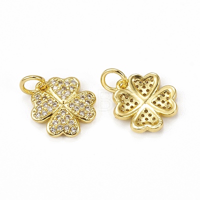 Brass Micro Pave Cubic Zirconia Charms KK-E068-VB113-1