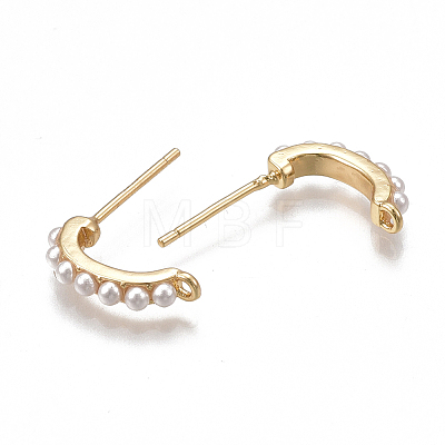 Brass Stud Earring Findings X-KK-T038-485G-1