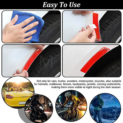 AHADERMAKER 4 Sets 2 Styles Waterproof Epoxy Resin Reflective film Car Stickers FIND-GA0003-47A-1
