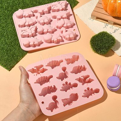 Cartoon Dinosaur Food Grade Silicone Molds DIY-CJC0006-02-1