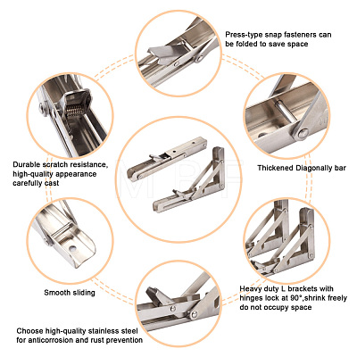 304 Stianless Steel Folding Shelf Brackets SW-TAC0001-11P-1