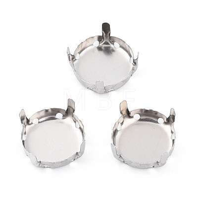 201 Stainless Steel Sew on Prong Settings STAS-T032-01-14mm-P-1
