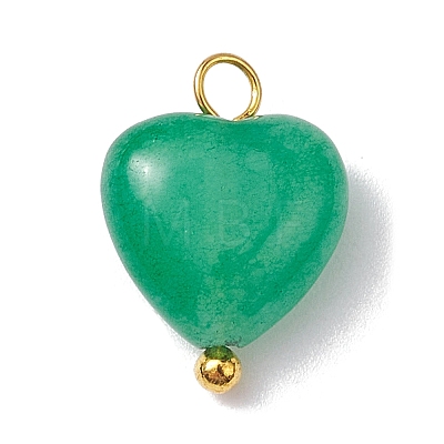 Natural & Synthetic Mixeed Gemstone Heart Charms PALLOY-JF02493-01-1