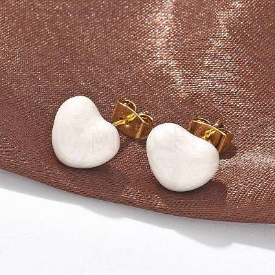 Brass Stud Earrings EJEW-F359-06G-01-1