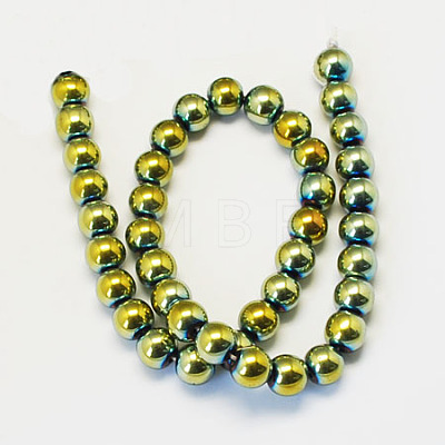 Non-magnetic Synthetic Hematite Beads Strands G-S096-12mm-1-1