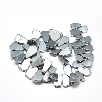 Plated Natural Quartz Crystal Beads Strands G-R439-33C-1