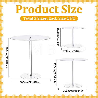 Flat Round Acrylic Cake Display Stands ODIS-WH0331-46-1