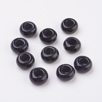 Synthetic Blue Goldstone European Beads LS-X-G-G740-14x8mm-17-1