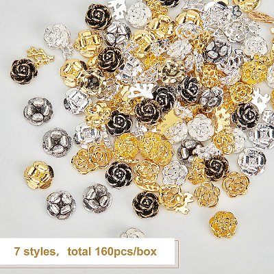 Olycraft 160 Pcs Alloy Cabochons MRMJ-OC0001-66-1