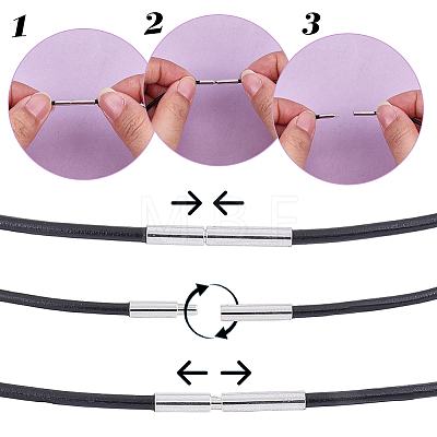 5Pcs 2.5MM Round Cowhide Leather Necklaces Making MAK-CL0001-05-1