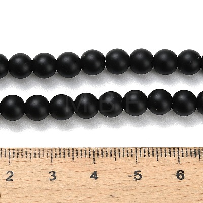 Natural Black Onyx(Dyed & Heated) Beads Strands X-G-Z024-01B-6mm-1