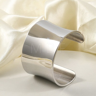 304 Stainless Steel Open Cuff Bangles BJEW-U015-01P-1