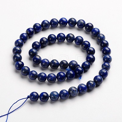 Round Dyed & Natural Lapis Lazuli Gemstone Bead Strands G-J333-05-8mm-1