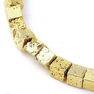 Electroplated Natural Lava Rock Beads Strands G-L606-E02-01B-1