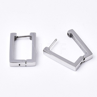 304 Stainless Steel Huggie Hoop Earrings EJEW-N016-005-1