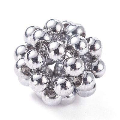 Electroplated Glass Woven Beads G-JF-4mm-01-1