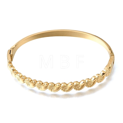 304 Stainless Steel Heart Hinged Cuff Bangles for Women SA-CBAF851-04G-1