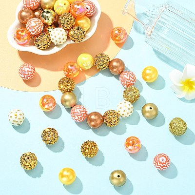 50Pcs 12 Styles Resin Rhinestone & Acrylic Beads Findings Kits DIY-CJ0003-31-1