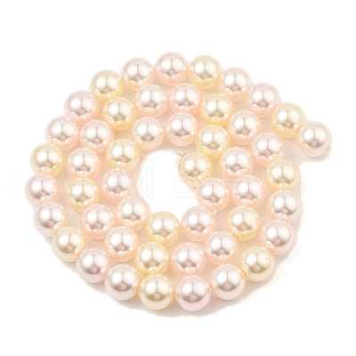 Baking Painted Pearlized Glass Pearl Round Bead Strands PEAR-H019-02C-07-1