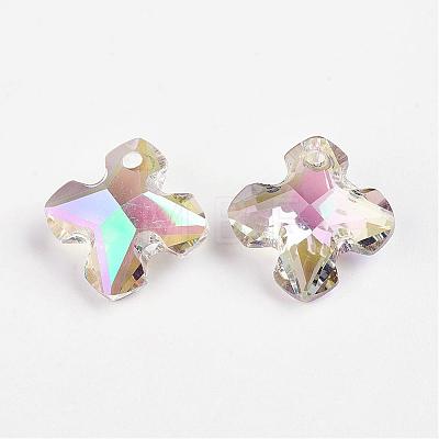 Faceted K9 Glass Charms EGLA-P026-A-1
